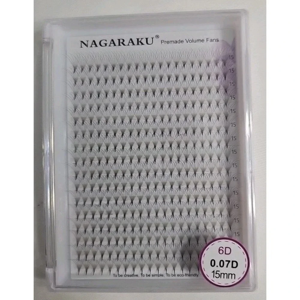 NAGARAKU 6D W Shape Eyelashes Extension 0.07Ð 15mm - Premade Fans 16‎ rows